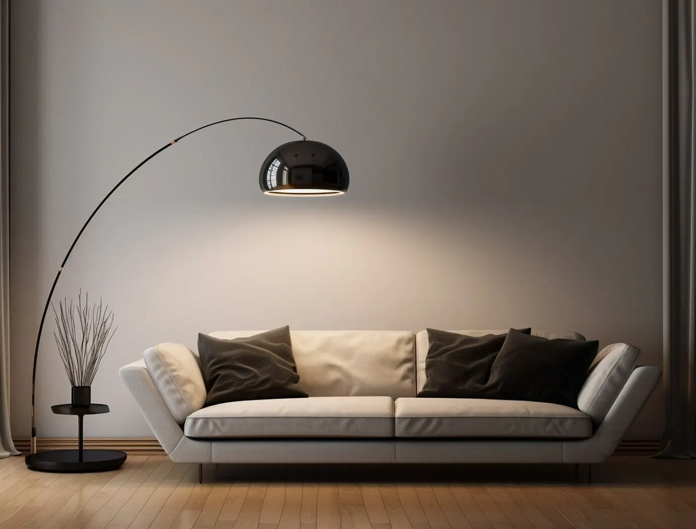 Ansicht einer zeitgenössischen fotorealistischen Lampe